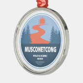 Musconetcong wilde en Schilderachtig rivier Metalen Ornament (Links)