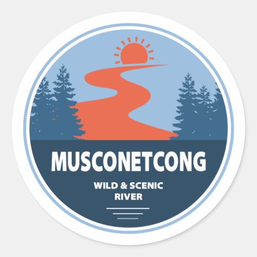 Musconetcong wilde en Schilderachtig rivier Ronde Sticker (Voorkant)