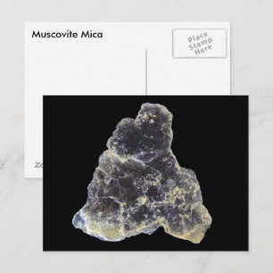 Muscovite Mica Mineral Rock Natuur Fotografie Briefkaart