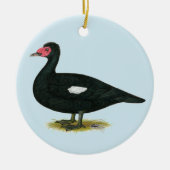Muscovy Black Drake Keramisch Ornament (Voorkant)