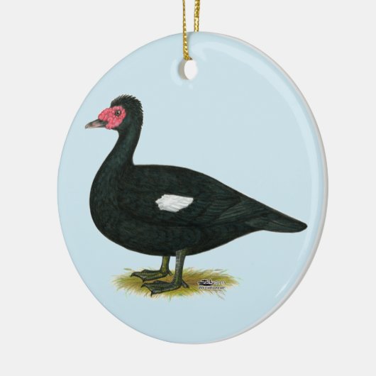 Muscovy Black Drake Keramisch Ornament (Links)