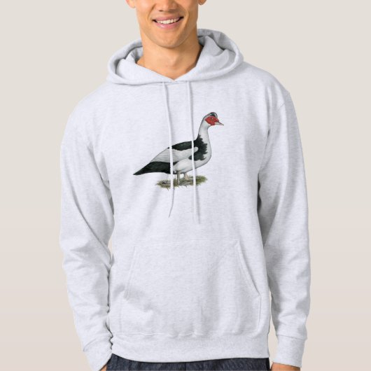 Muscovy Black Pied Drake Hoodie (Voorkant)