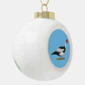 Muscovy Black Pied Drake Keramische Bal Ornament (Links)