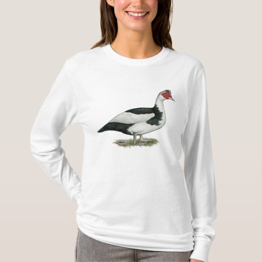 Muscovy Black Pied Drake T-shirt (Voorkant)