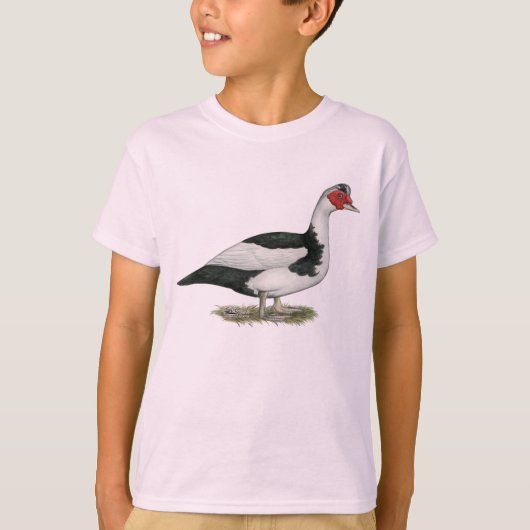 Muscovy Black Pied Drake T-shirt (Voorkant)