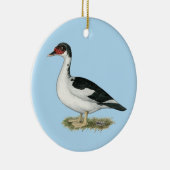 Muscovy Black Pied Duck Keramisch Ornament (Rechts)