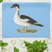 Muscovy Black Pied Duck Theedoek (Gevouwen)