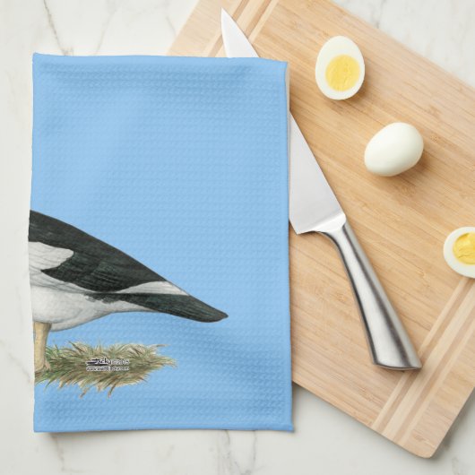 Muscovy Black Pied Duck Theedoek (Quarter Fold)