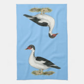 Muscovy Black Pied Duck Theedoek (Verticaal)