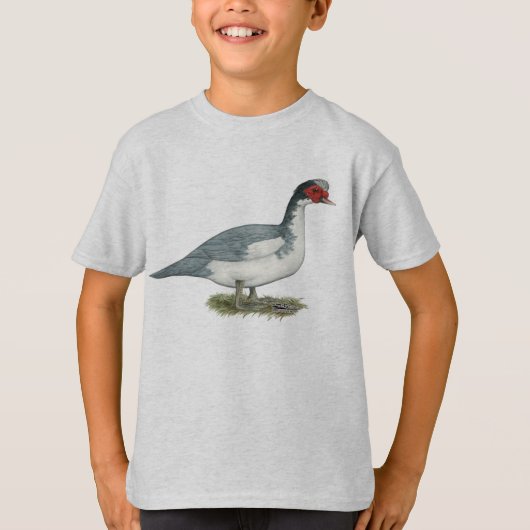 Muscovy Blue Pied Drake T-shirt (Voorkant)