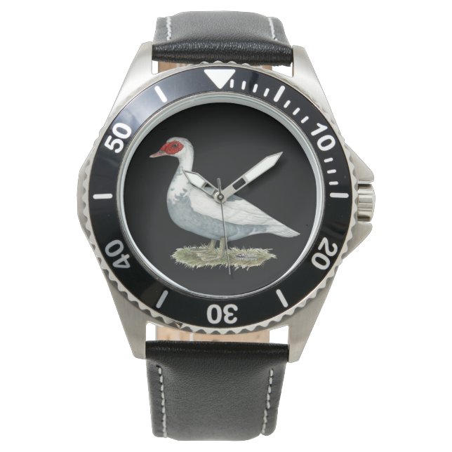 Muscovy Blue Pied Duck Horloge (Voorkant)