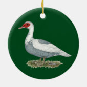 Muscovy Blue Pied Duck Keramisch Ornament (Achterkant)