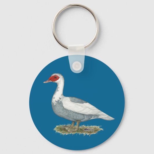 Muscovy Blue Pied Duck Sleutelhanger (Voorkant)