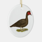 Muscovy Drake Chocolade Keramisch Ornament (Rechts)