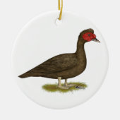 Muscovy Drake Chocolade Keramisch Ornament (Voorkant)