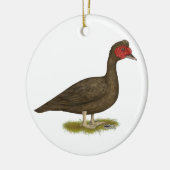 Muscovy Drake Chocolade Keramisch Ornament (Links)