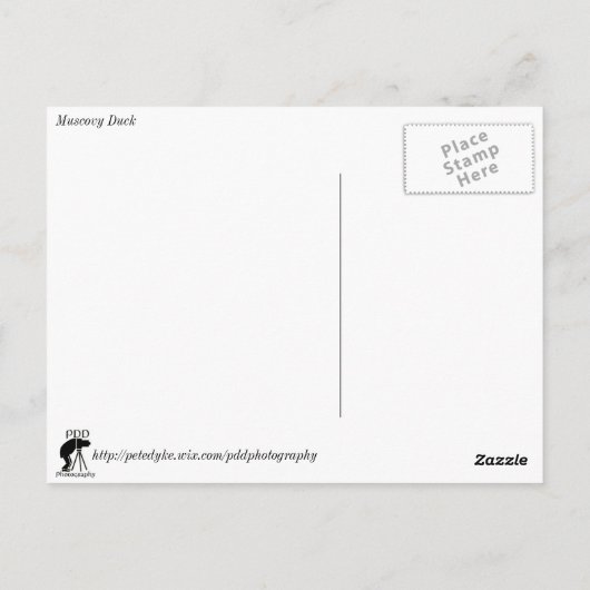 Muscovy Duck Briefkaart (Achterkant)