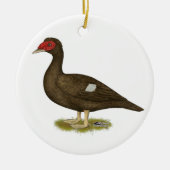 Muscovy Duck Chocolade Keramisch Ornament (Voorkant)