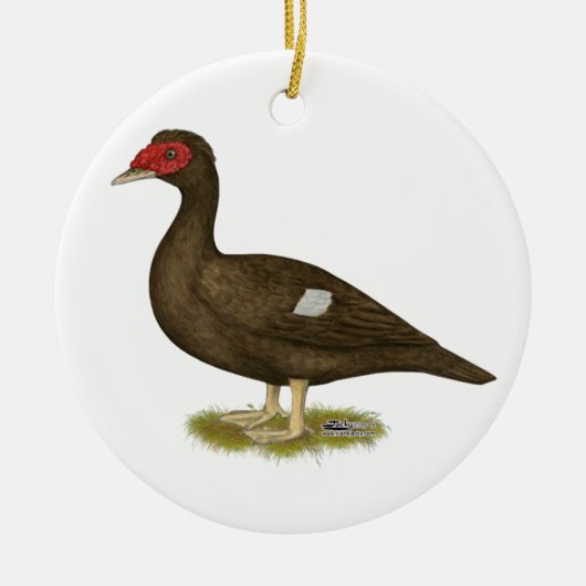 Muscovy Duck Chocolade Keramisch Ornament (Voorkant)