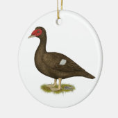 Muscovy Duck Chocolade Keramisch Ornament (Links)