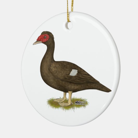 Muscovy Duck Chocolade Keramisch Ornament (Links)