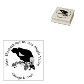 Muscovy Duck en Ducking Family Return Address Rubberstempel (Gestempeld)