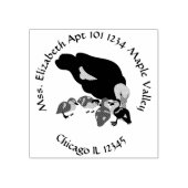 Muscovy Duck en Ducking Family Return Address Rubberstempel (Afrduk)