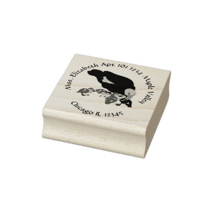 Muscovy Duck en Ducking Family Return Address Rubberstempel