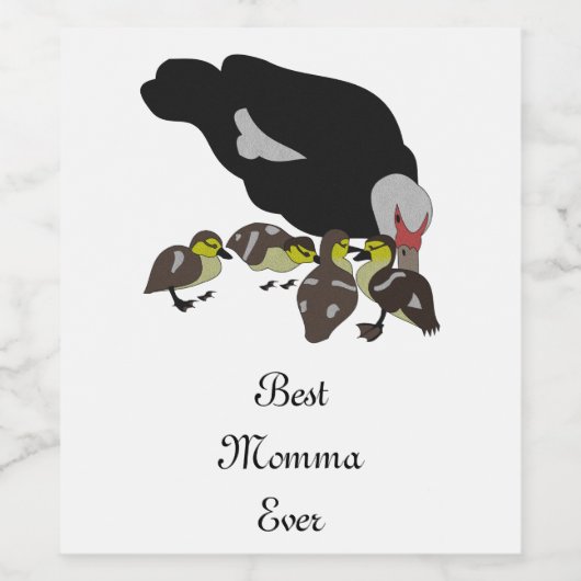 Muscovy Duck en Schattig Ducking Wijn Etiket (Enkel label)