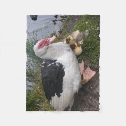 Muscovy Duck Family Fleece Blanket (Voorkant)