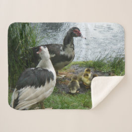 Muscovy Duck Family Sherpa Deken