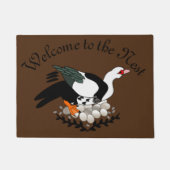 Muscovy Duck op een Nest Eggs Deurmat (Voorkant)