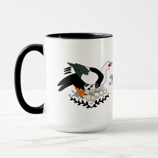 Muscovy Duck op een Nest Eggs Mok (Links)