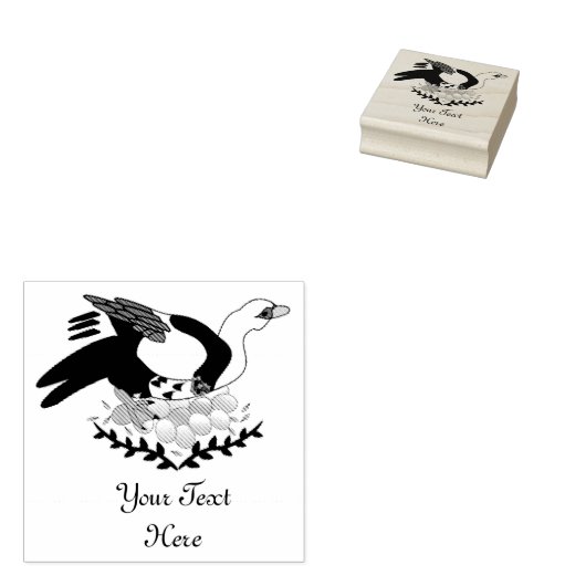 Muscovy Duck op een Nest Eggs Rubberstempel (Gestempeld)