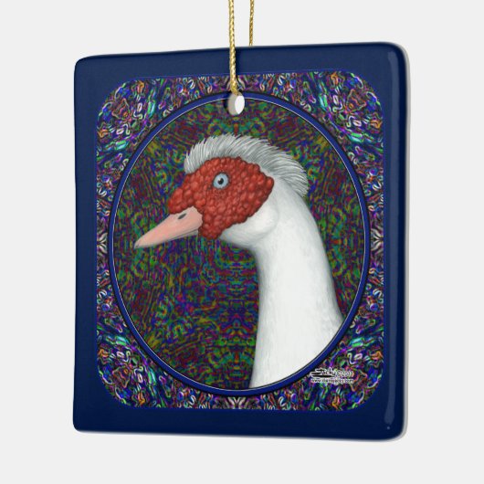 Muscovy Duck White Keramisch Ornament (Links)