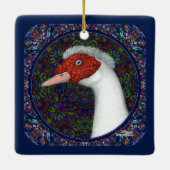 Muscovy Duck White Keramisch Ornament (Achterkant)