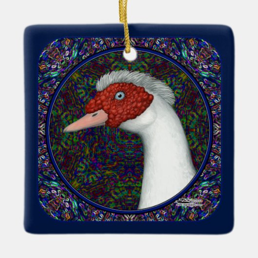 Muscovy Duck White Keramisch Ornament (Voorkant)