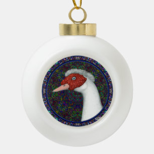Muscovy Duck White Keramische Bal Ornament