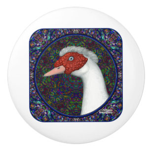 Muscovy Duck White Keramische Knop