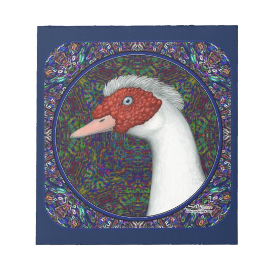 Muscovy Duck White Notitieblok (Voorkant)