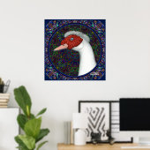 Muscovy Duck White Poster (Thuiskantoor)