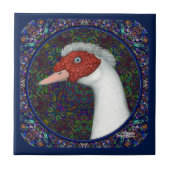 Muscovy Duck White Tegeltje (Voorkant)