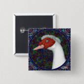 Muscovy Duck White Vierkante Button 5,1 Cm (Voorkant /achterkant)