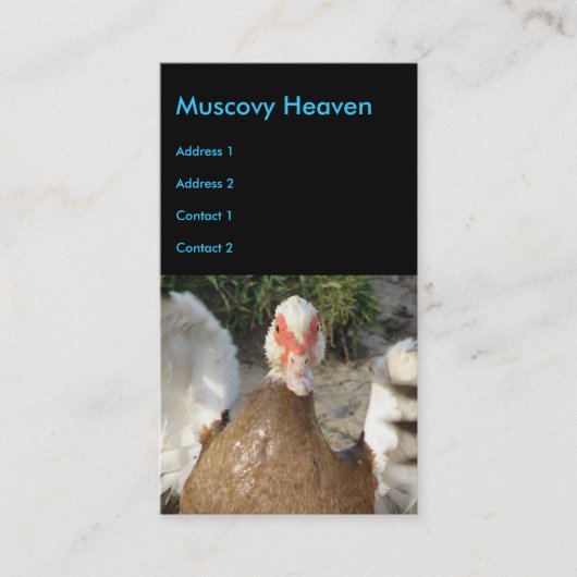 Muscovy Heaven Visitekaartje (Voorkant)