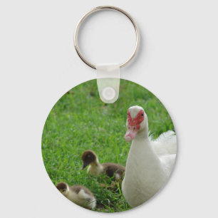Muscovy Hen en Ducklings Sleutelhanger