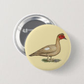 Muscovy Light Chocolate Drake Ronde Button 5,7 Cm (Voorkant /achterkant)