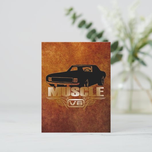 Musculair auto V8 Briefkaart (Staand voorkant)