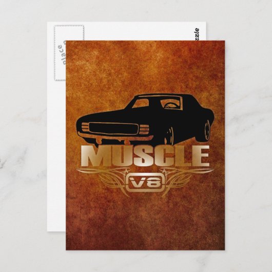 Musculair auto V8 Briefkaart (Voorkant / Achterkant)