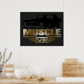 Musculair auto V8 Poster (Keuken)