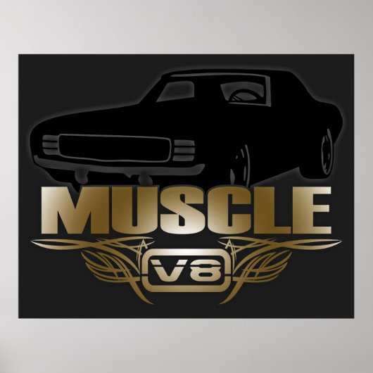 Musculair auto V8 Poster (Voorkant)